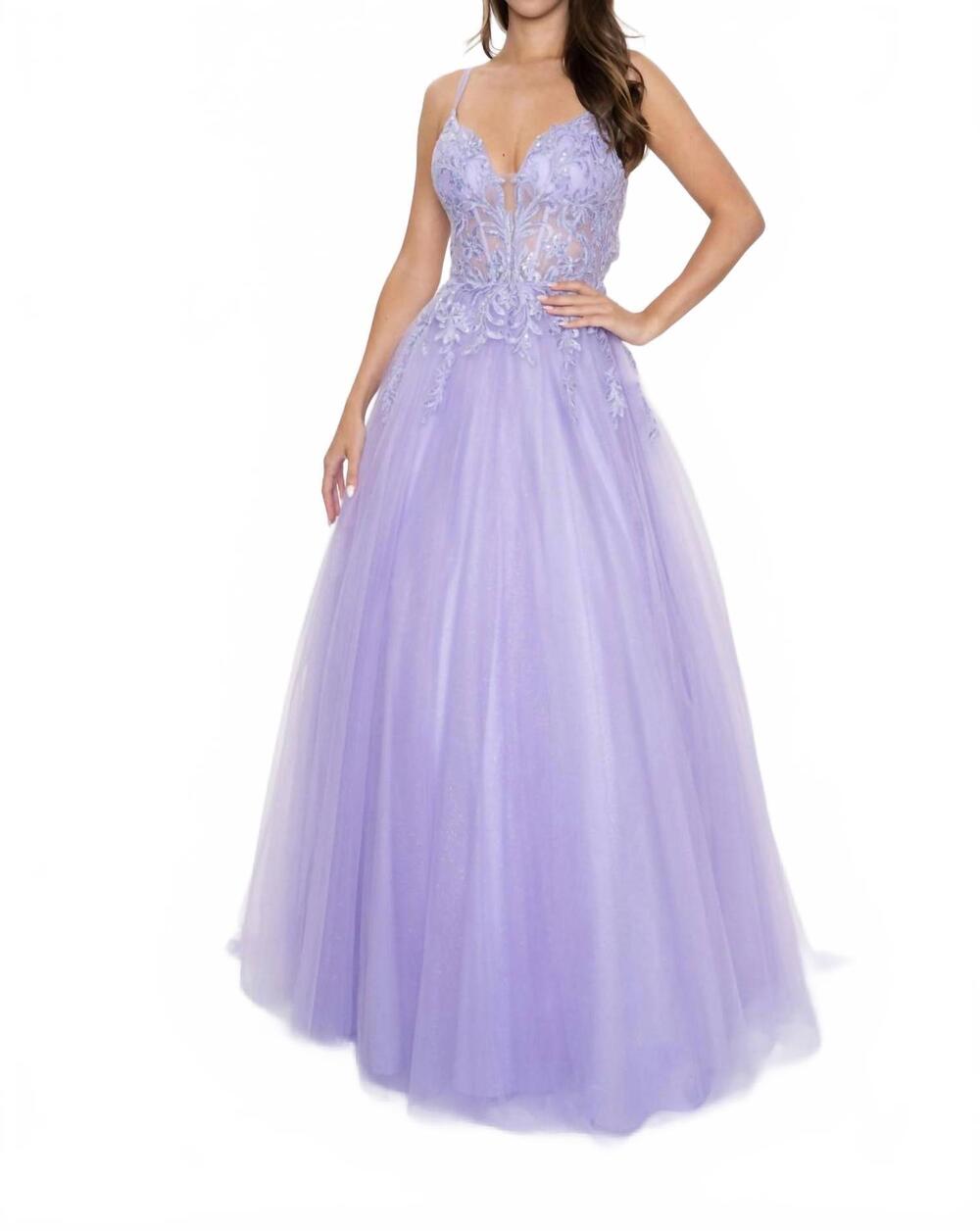 NEW NINA CANACCI formal long prom a-line dress in lilac